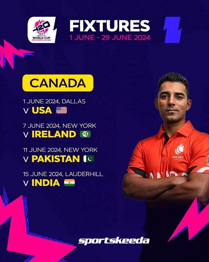 Canada T20 World Cup 2024 Schedule